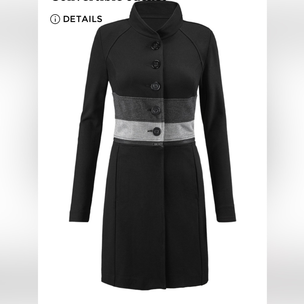 Cabi convertible jacket Elegant Black and Gray Women's Coat
